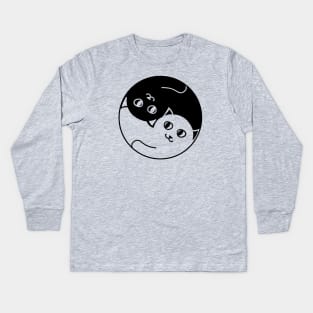 Yin and Yang Cats Kids Long Sleeve T-Shirt